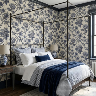 Papier Peint Toile Botanique Hortensia et Chardon-Marie