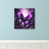 Papier peint toile Papillon Galaxie Violette (Insitu (Plancher de Bois))
