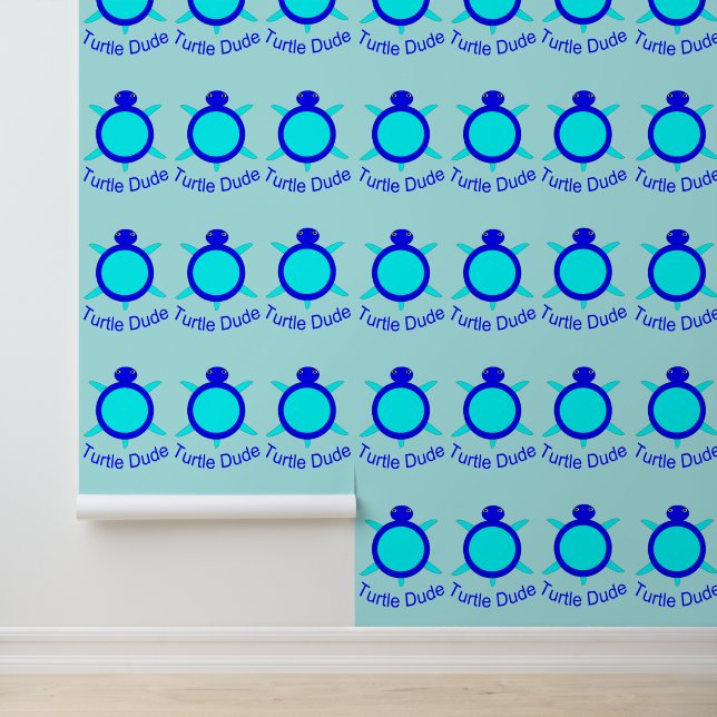 Papier Peint Tortue Bleue Clair Motif (Application)