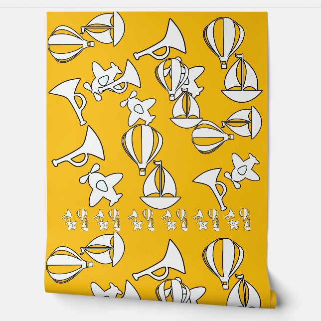 Papier Peint Toy Collection Kids Yellow       (Déroulement)