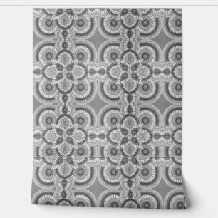 Papier peint Tribal noir et gris 2' x 4'