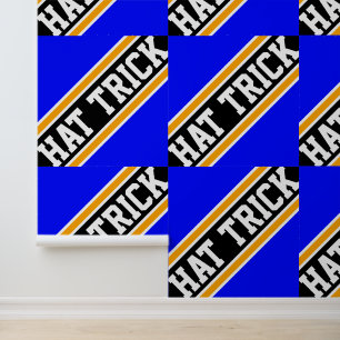 Papier Peint TRICK CHAPEAU Bandes de hockey en carrelage bleu o