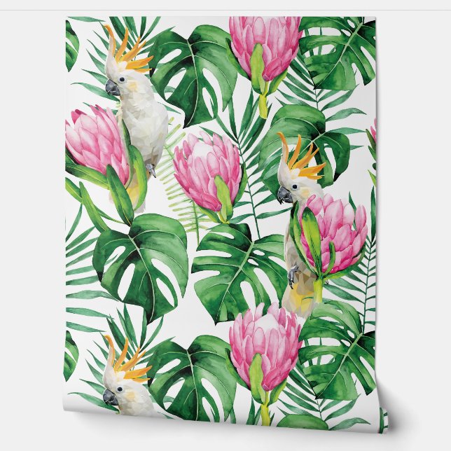 Papier Peint Tropical et Cockatoo's (Déroulement)