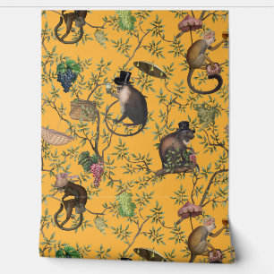 Papier Peint Tropical Vintage Monkey Gardenparty Chinoiserie