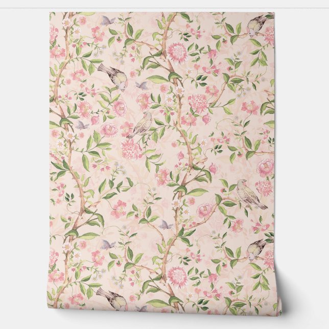 Papier Peint Tropical Vintage Rococo Garden Chinoiserie (Déroulement)