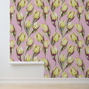 Papier Peint Tulipes aquarelles