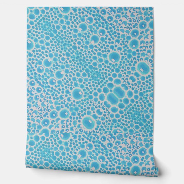 Papier peint Turquoise bulle motif (Déroulement)