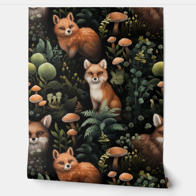 Papier Peint Twilight Forest Friends Botanical (Déroulement)