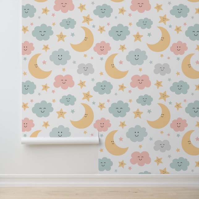 Papier Peint Un beau regard dans le Motif du ciel (Application)