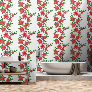 Papier Peint un bouquet de fleurs rouges sur un arrière - plan