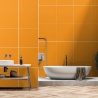 Un carré orange vif entouré d'une bordure blanche