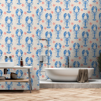 Papier Peint Un Design Animal Surréaliste Avec Motif De Homard.
