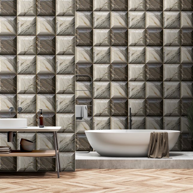 Papier Peint Un marbre mural pour vous (Salle de bain)