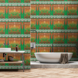 Papier Peint un tableau d'un champ vert avec une bordure orange