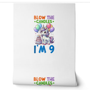 Papier Peint Unicorn Enfants 9e fête d'anniversaire garçon 9 an