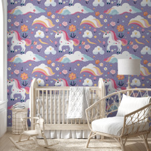 Papier Peint Unicorne mauve