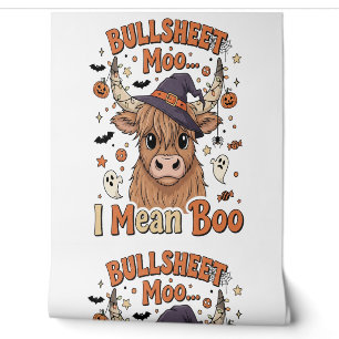 Papier Peint Vache drôle d'Halloween feuille de taureau je veux