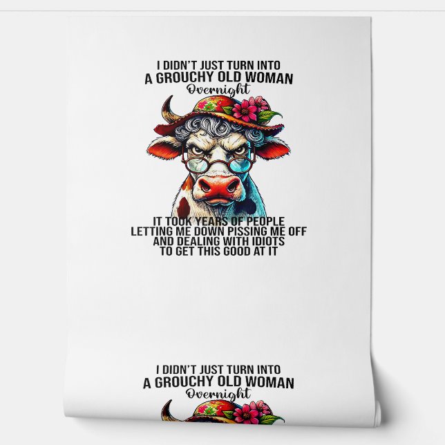 Papier Peint Vache Je ne me suis pas contentée de me transforme (Déroulement)