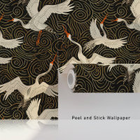 Vagues dorées et grues gracieuses