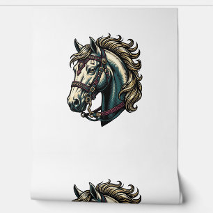 Papier Peint Vecteur de tête de cheval de gravure vintage