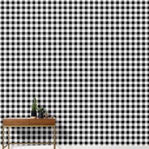 Papier Peint Vérifications Gingham Noir Et Blanc Modernes