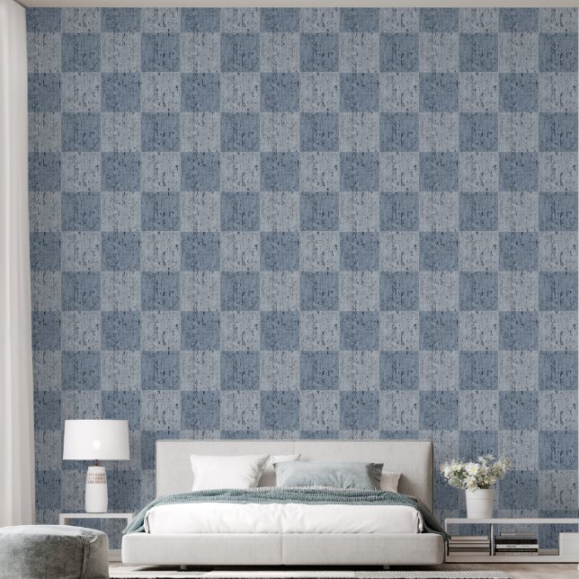 Papier Peint Vérifier La Texture De Cracker Bleu Et Bleu Gris (Chambre à coucher)