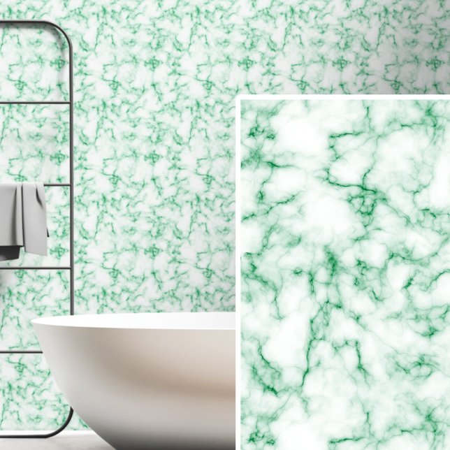 Papier Peint Vert clair foncé sur blanc marbré (Créateur téléchargé)