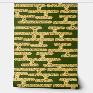 Papier Peint Vert clair Motif doré moderne Fond d'écran