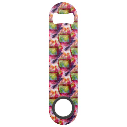 Papier peint vert et rouge abstrait (Devant)