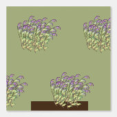 Papier Peint Vert + Feuillage Violet Répétition Nature Olive (Recto)