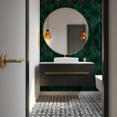 Papier Peint Vert foncé avec accents or