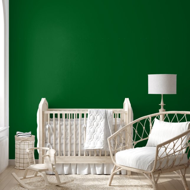 Papier Peint Vert foncé de forêt moderne uni (Enfants)