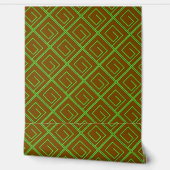 Papier Peint Vert Geo Brun (Déroulement)