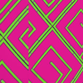 Papier Peint Vert Geo Fuchsia (Couture)