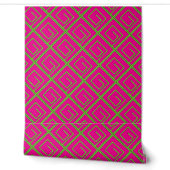 Papier Peint Vert Geo Fuchsia (Déroulement)