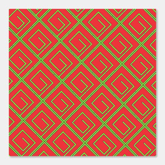 Papier Peint Vert Géo Rouge (Recto)