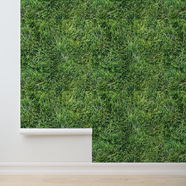 Papier Peint Vert herbe vraie texture photo motif arrière-plan (Application)