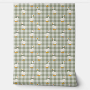 Papier Peint Vert Sauge Gingham Oie Véranda Buffalo Nursery Wal