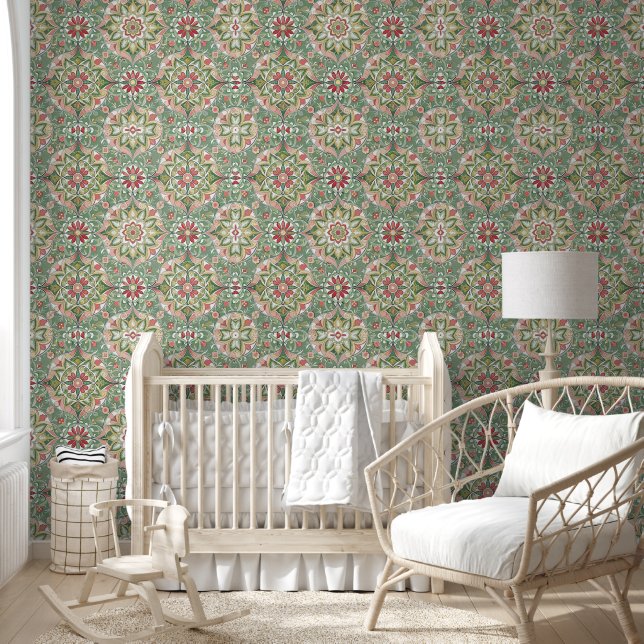 Papier peint vert subtil (Enfants)