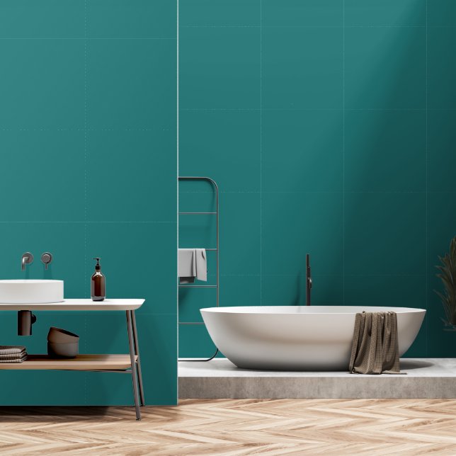 Papier Peint Vert verdien gras couleur aqua (Salle de bain)