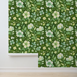 Papier Peint Vibes de maison fraîches - Peel et bâton vert flor