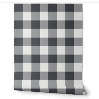 Papier Peint Vichy à carreaux larges buffle charbon