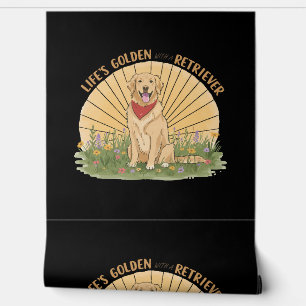 Papier Peint Vie d'or avec un rétro mignon - Design doré