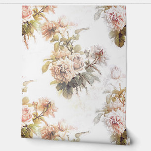 Papier Peint Vieux bouquet rose rose motif