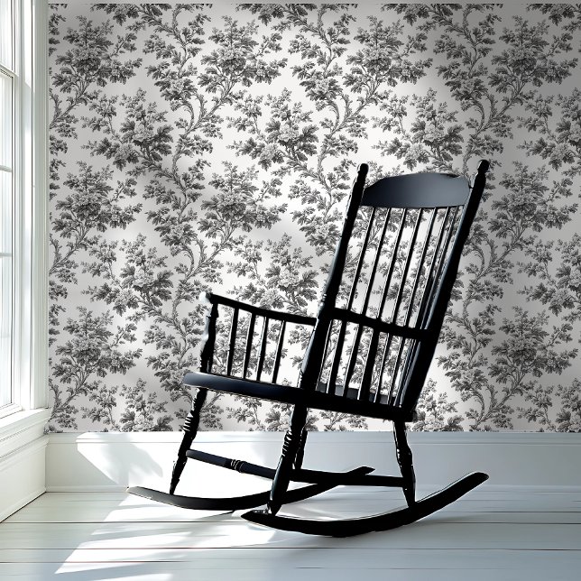 Papier Peint Vin floral noir et blanc Peel-and-Stick (Créateur téléchargé)