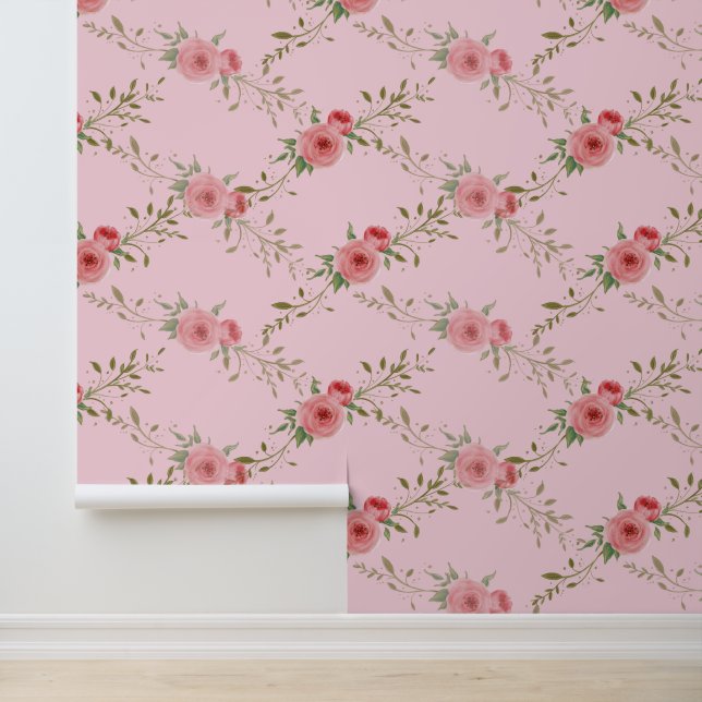 Papier Peint Vin Rose rose Floral (Application)
