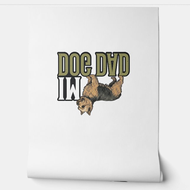 Papier Peint Vintage Dog Dad Terrier Engraving Shirt Design_1 (Déroulement)