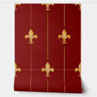 Vintage or fleur de Lis rouge foncé