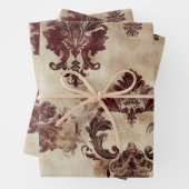 Papier peint Vintage Style Bourgogne Motifs (En situation)