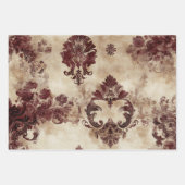 Papier peint Vintage Style Bourgogne Motifs (Devant)